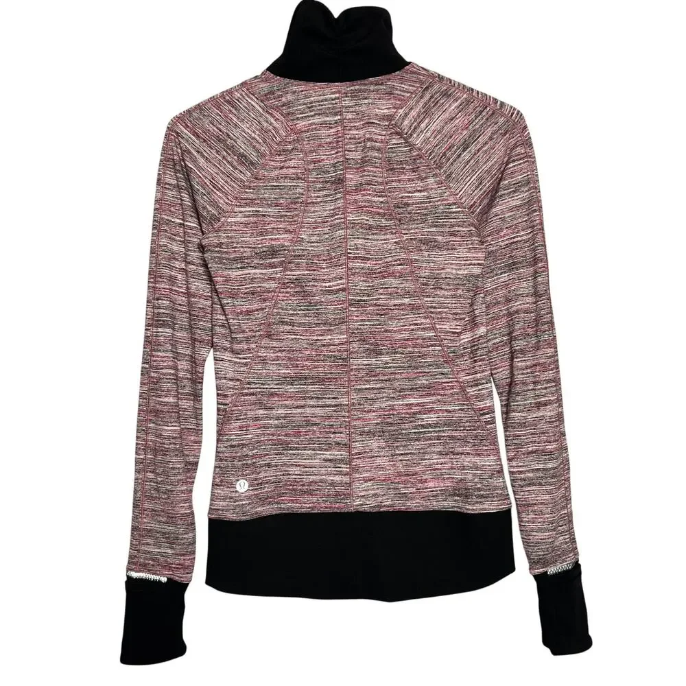 Lululemon Runderful Half Zip Pullover Size 4 Space Dye Berry Run Top Athletic